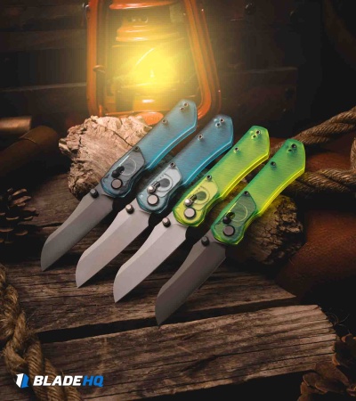 GEO Knife Komodo Crossbar Lock Knife Green Acrylic (3.1" SW S90V)